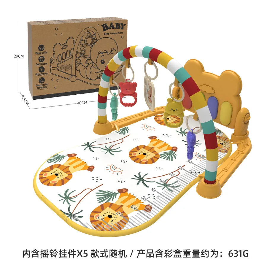 Baby Fitness Stand Music Play Gym Activity Toys Newborn Piano Crawling Blanket Pedal Game Pad Early Education 0-36 Months Gifts