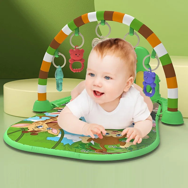 Baby Fitness Stand Music Play Gym Activity Toys Newborn Piano Crawling Blanket Pedal Game Pad Early Education 0-36 Months Gifts