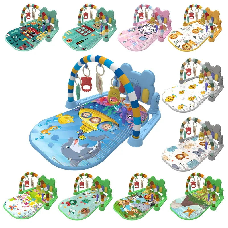 Baby Fitness Stand Music Play Gym Activity Toys Newborn Piano Crawling Blanket Pedal Game Pad Early Education 0-36 Months Gifts