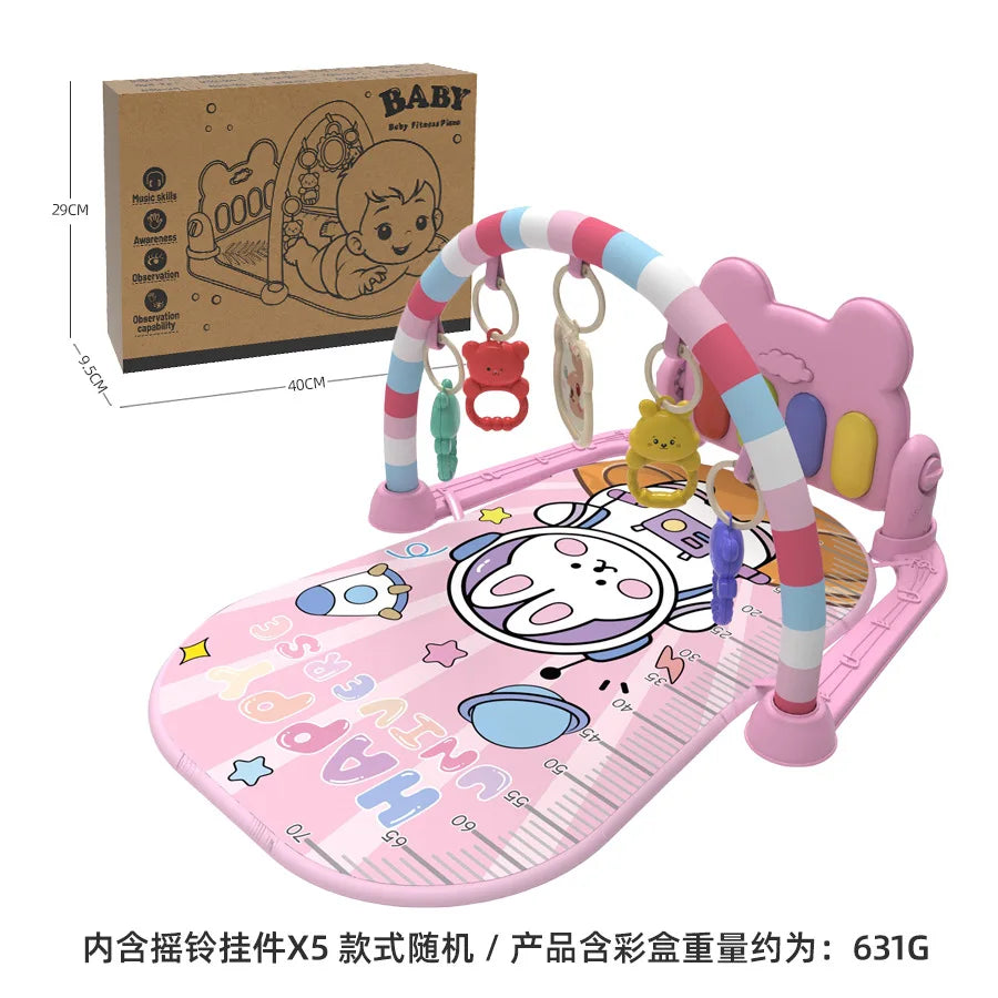 Baby Fitness Stand Music Play Gym Activity Toys Newborn Piano Crawling Blanket Pedal Game Pad Early Education 0-36 Months Gifts