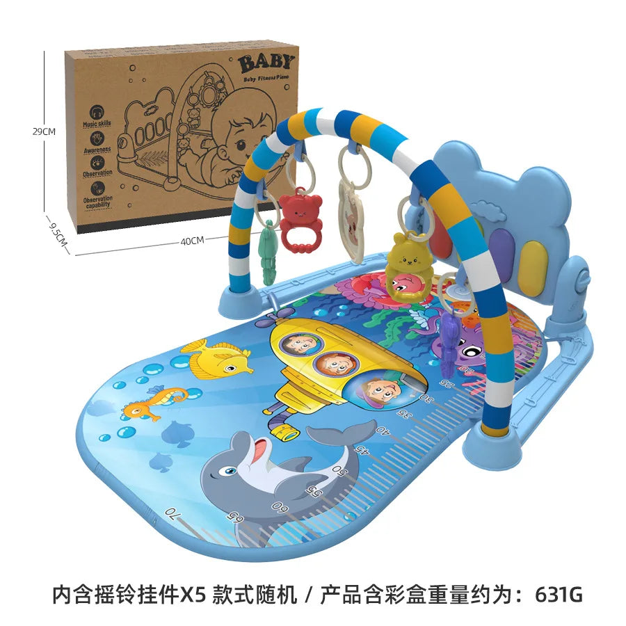 Baby Fitness Stand Music Play Gym Activity Toys Newborn Piano Crawling Blanket Pedal Game Pad Early Education 0-36 Months Gifts