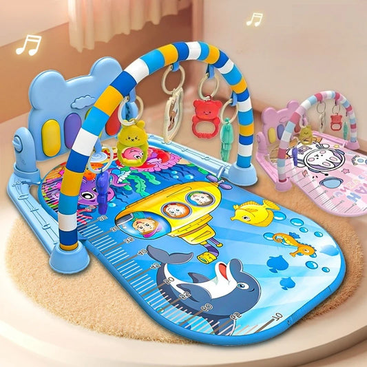 Baby Fitness Stand Music Play Gym Activity Toys Newborn Piano Crawling Blanket Pedal Game Pad Early Education 0-36 Months Gifts